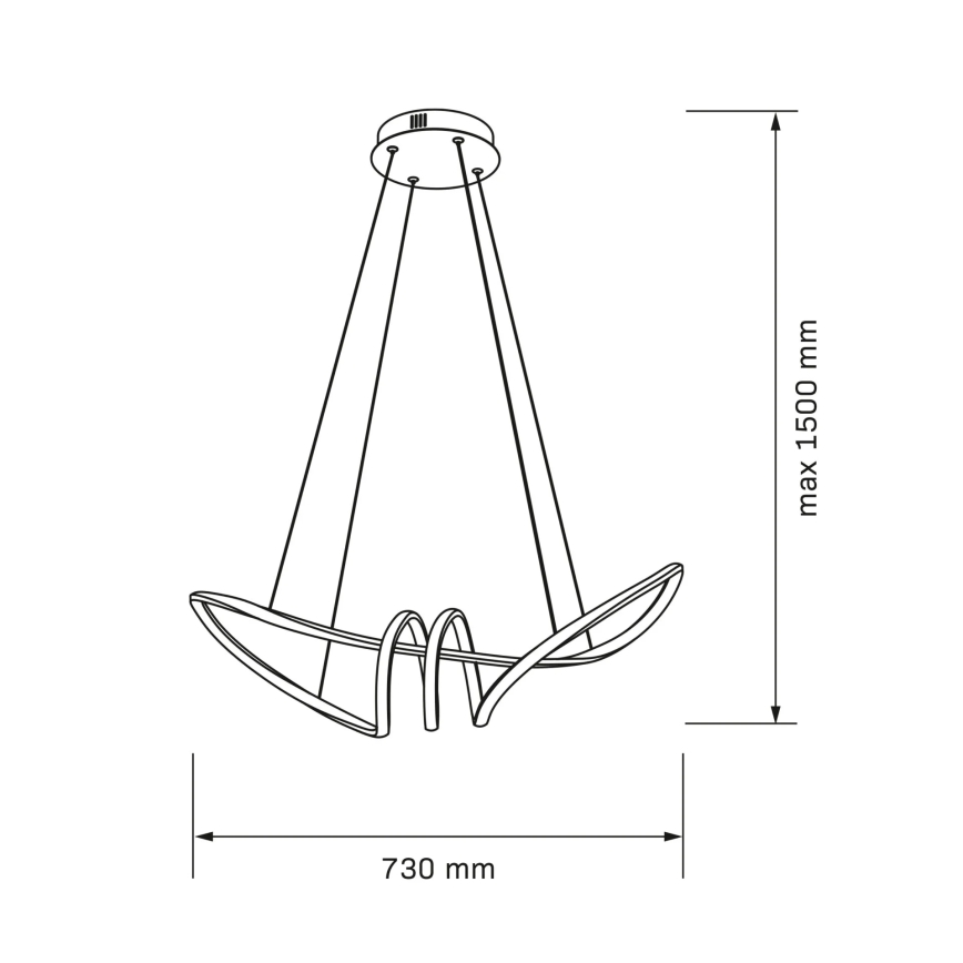 LED lustra uz kabeļa FLAVIA LED/44W/230V melna