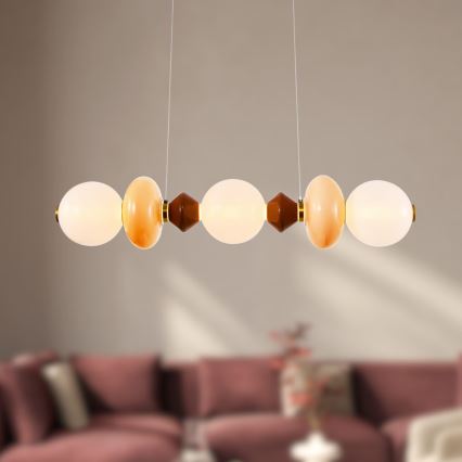 LED lustra uz kabeļa FLORES LED/20W/230V zelta/oranža/brūna