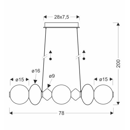 LED lustra uz kabeļa FLORES LED/20W/230V zelta/oranža/brūna