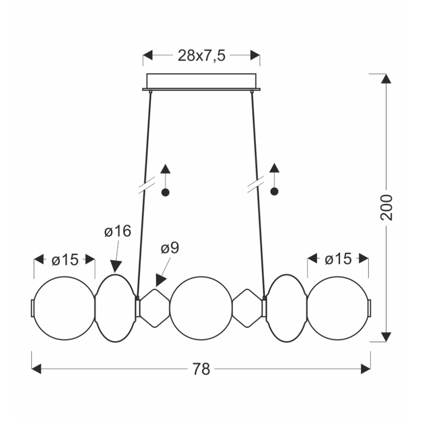 LED lustra uz kabeļa FLORES LED/20W/230V zelta/oranža/brūna
