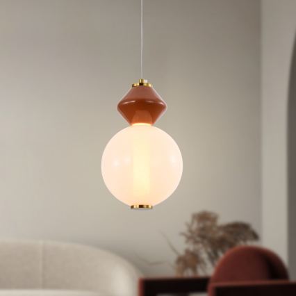 LED lustra uz kabeļa FLORES LED/7W/230V zelta/brūna