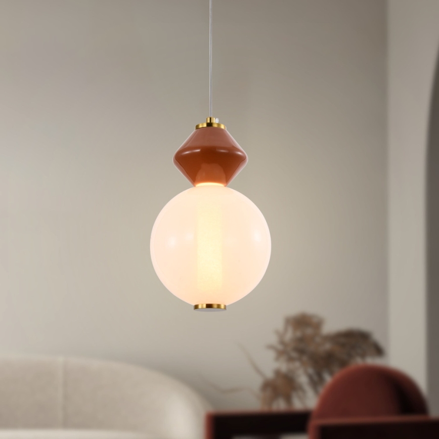 LED lustra uz kabeļa FLORES LED/7W/230V zelta/brūna