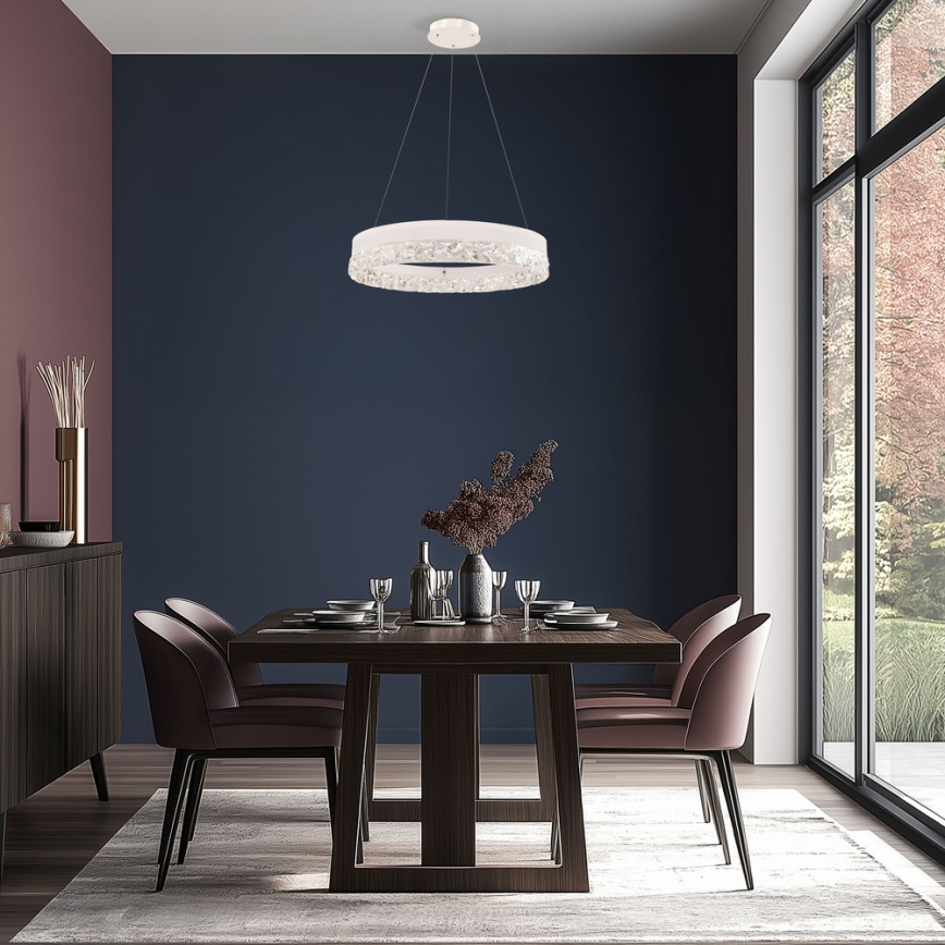 LED lustra uz kabeļa FROZI LED/32W/230V Ø 50 cm balta