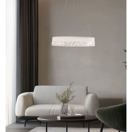 LED lustra uz kabeļa FROZI LED/32W/230V Ø 50 cm balta