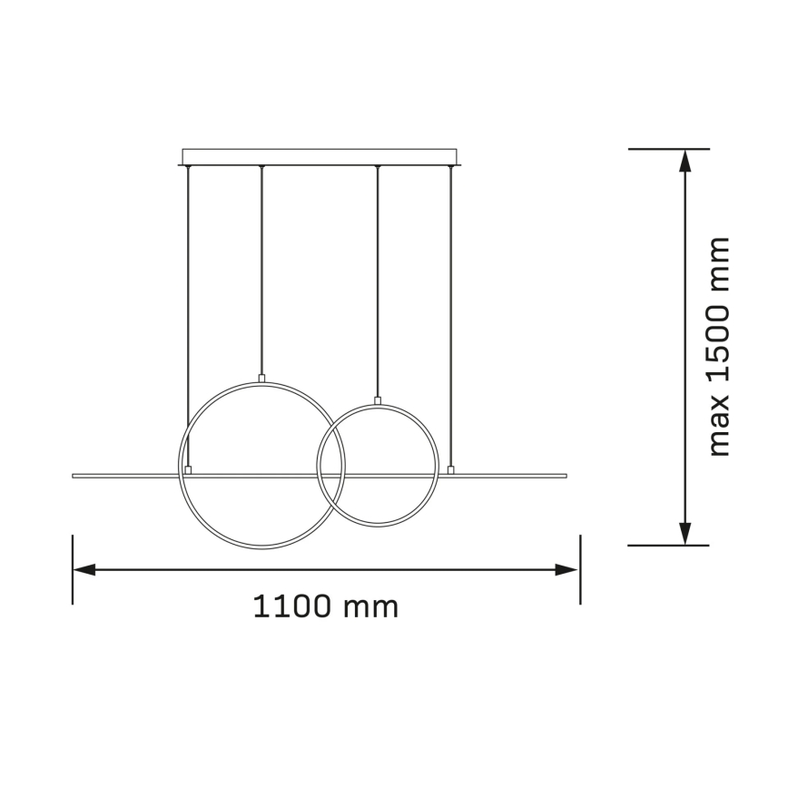 LED lustra uz kabeļa LAURA LED/42W/230V zelta