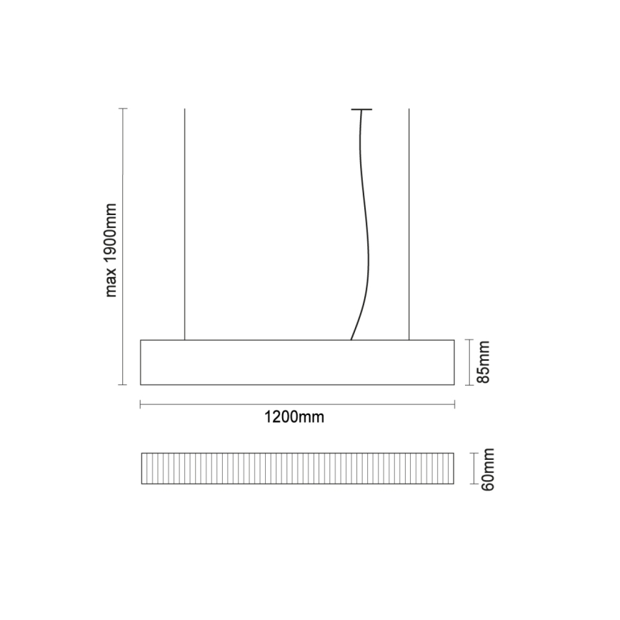 LED lustra uz kabeļa LED/55W/230V 3000/4000/6500K 120 cm balta