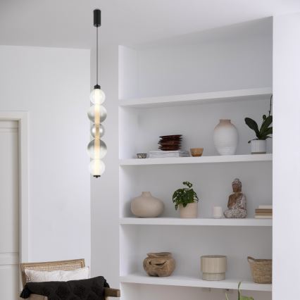 LED lustra uz kabeļa LUMMI LED/19W/230V melna/dūmota