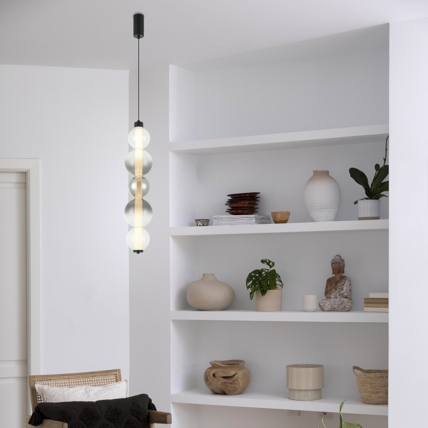 LED lustra uz kabeļa LUMMI LED/19W/230V melna/dūmota