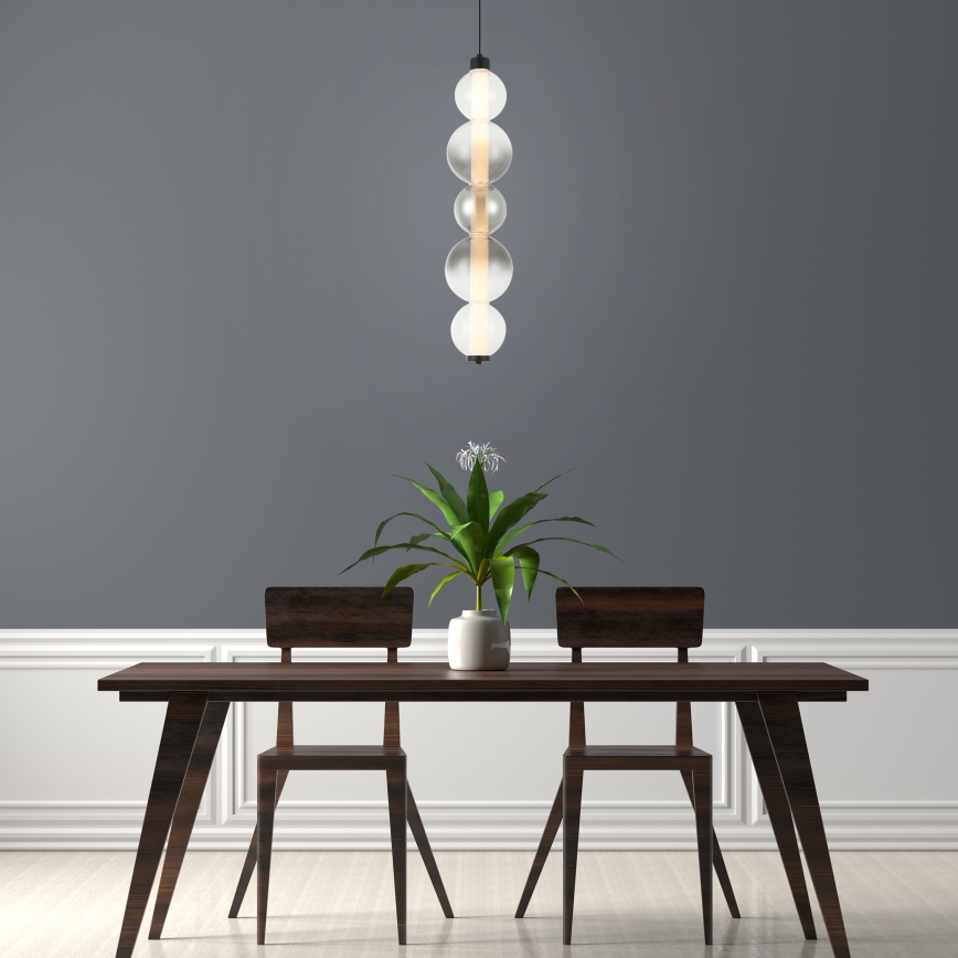 LED lustra uz kabeļa LUMMI LED/19W/230V melna/dūmota