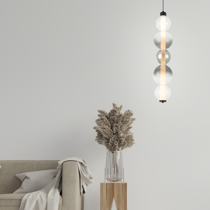 LED lustra uz kabeļa LUMMI LED/19W/230V melna/dūmota