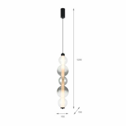 LED lustra uz kabeļa LUMMI LED/19W/230V melna/dūmota