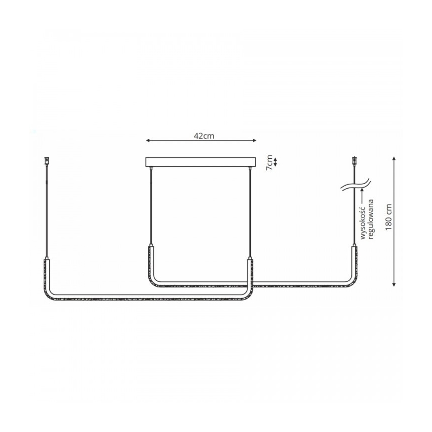 LED lustra uz kabeļa MALAWI 2xLED/20W/230V 3000/4000/6000K melna