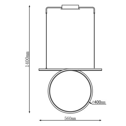 LED lustra uz kabeļa ODETTA LED/30W/230V 4000K melna