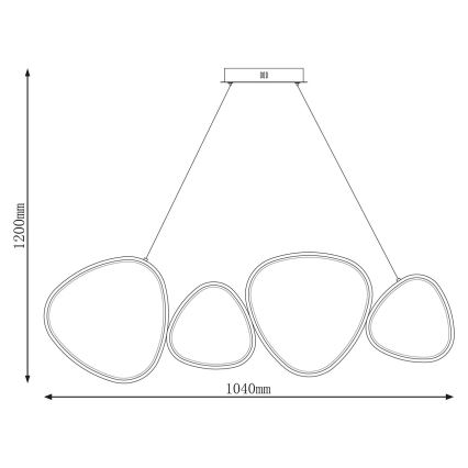LED lustra uz kabeļa PETRA LED/48W/230V 4000K melna