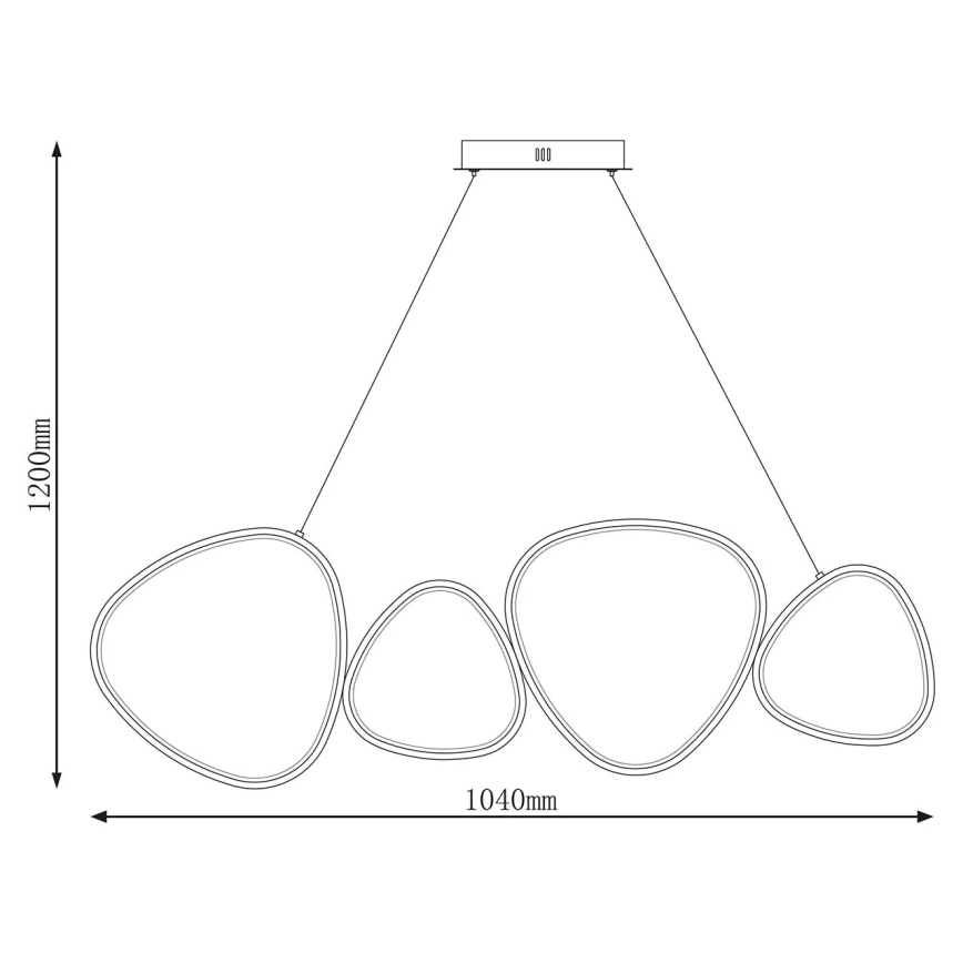 LED lustra uz kabeļa PETRA LED/48W/230V 4000K melna