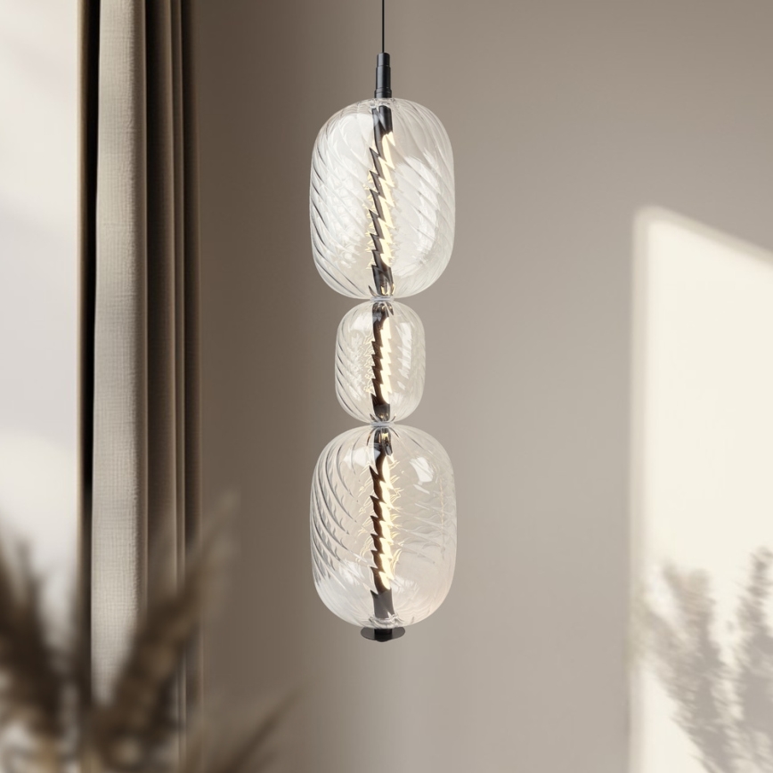 LED lustra uz kabeļa PLAYA LED/12W/230V melna