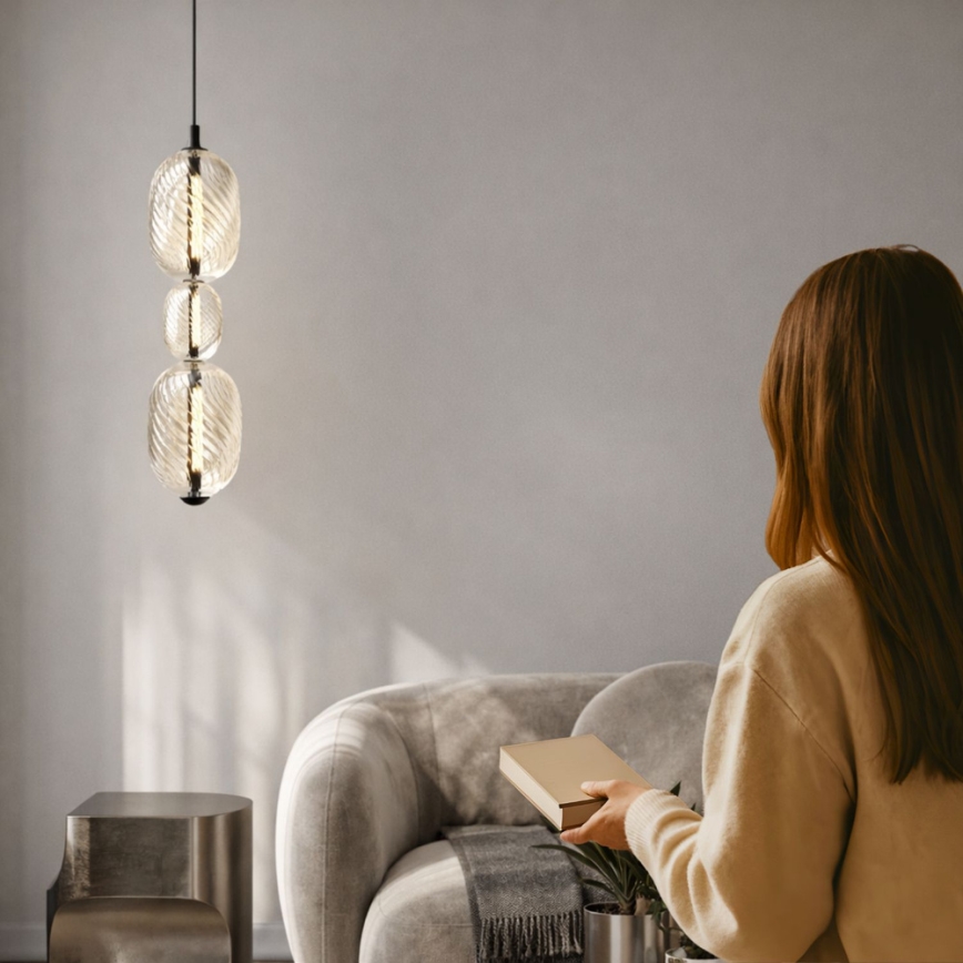 LED lustra uz kabeļa PLAYA LED/12W/230V melna