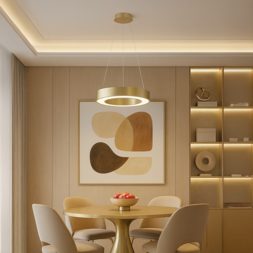 LED lustra uz kabeļa UNION LED/40W/230V 3000/4000/6500K Ø 40 cm, zelta