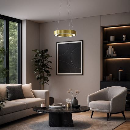 LED lustra uz kabeļa UNION LED/40W/230V 3000/4000/6500K Ø 40 cm, zelta