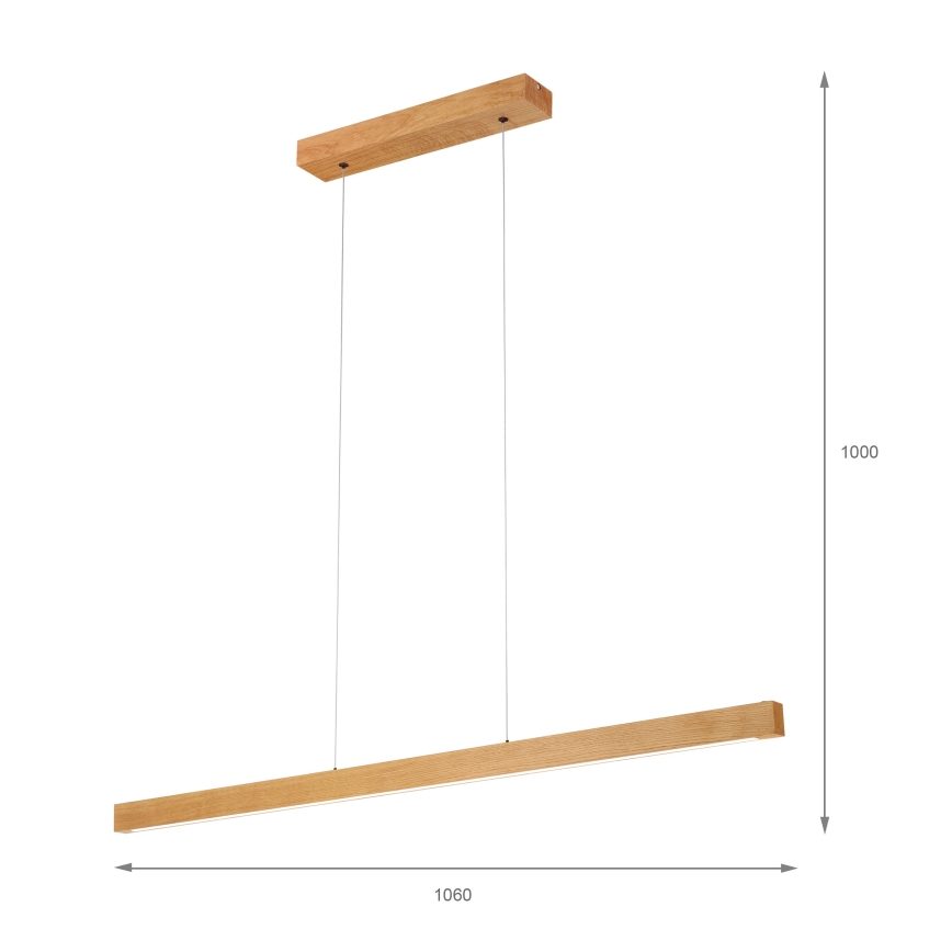 LED lustra uz kabeļa VERDE LED/18W/230V 3000K 106 cm ozols