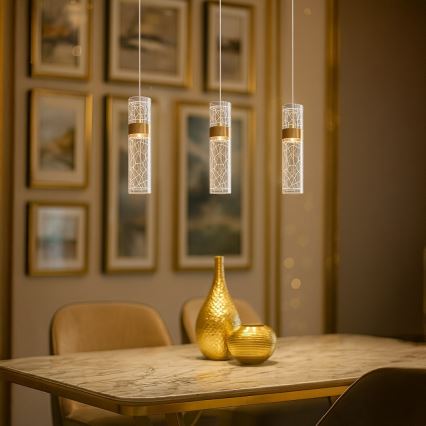 LED lustra uz stieples LAGOS LED/24W/230V zelta