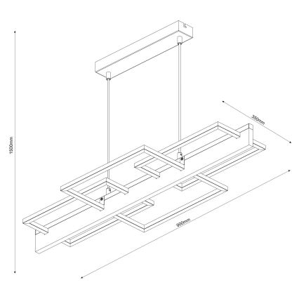 LED lustra uz stieples LARYSA LED/35W/230V priede