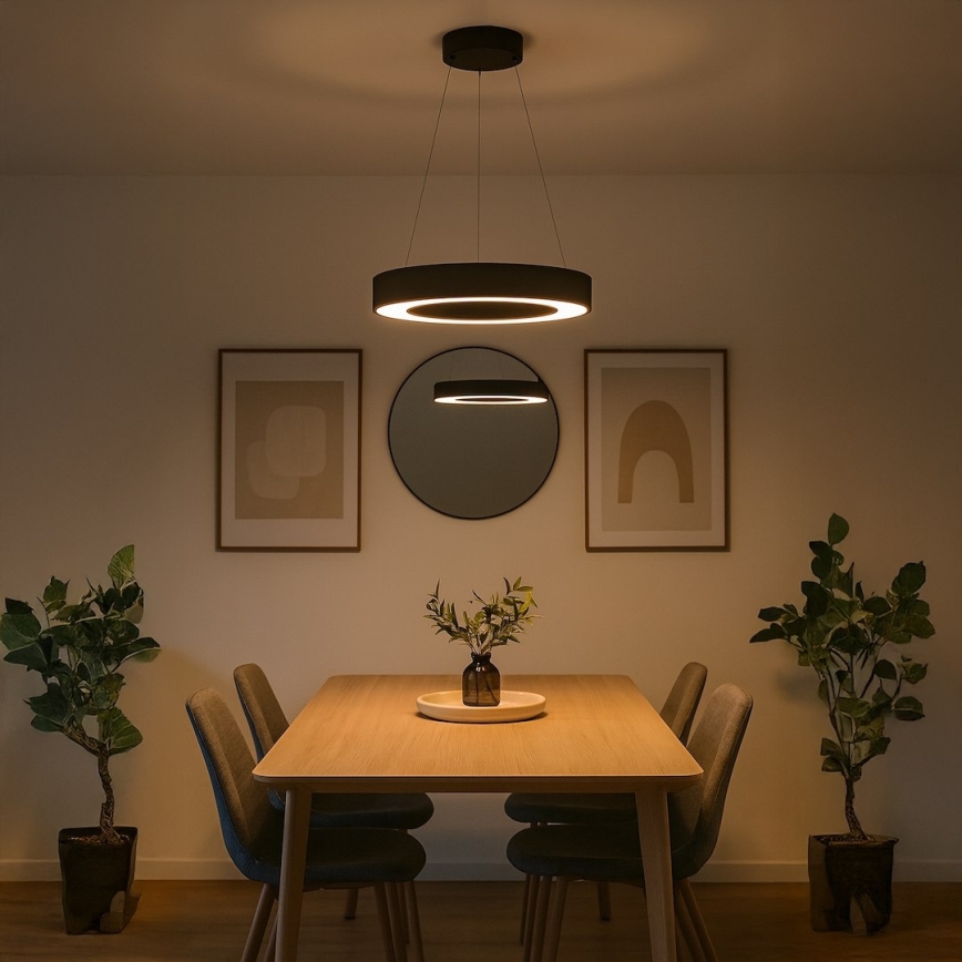 LED lustra uz stieples UNION LED/40W/230V 3000/4000/6500K Ø 40 cm melna