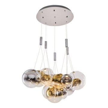 LED lustra uz trosēm ENNA 15xG9/5W/230V 3000K dūmakaina/zelta