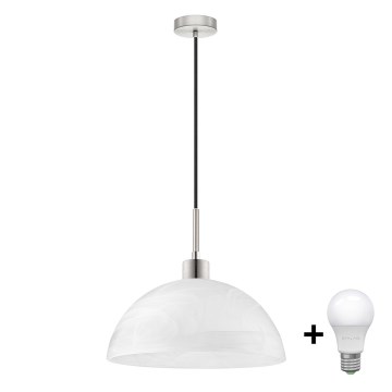 LED lustra uz troses 1xE27/60W/230V balta/melna
