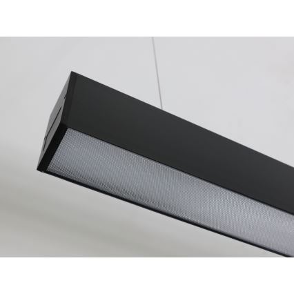 LED lustra uz troses 55W/230V 3000/4000/6500K 120 cm melna