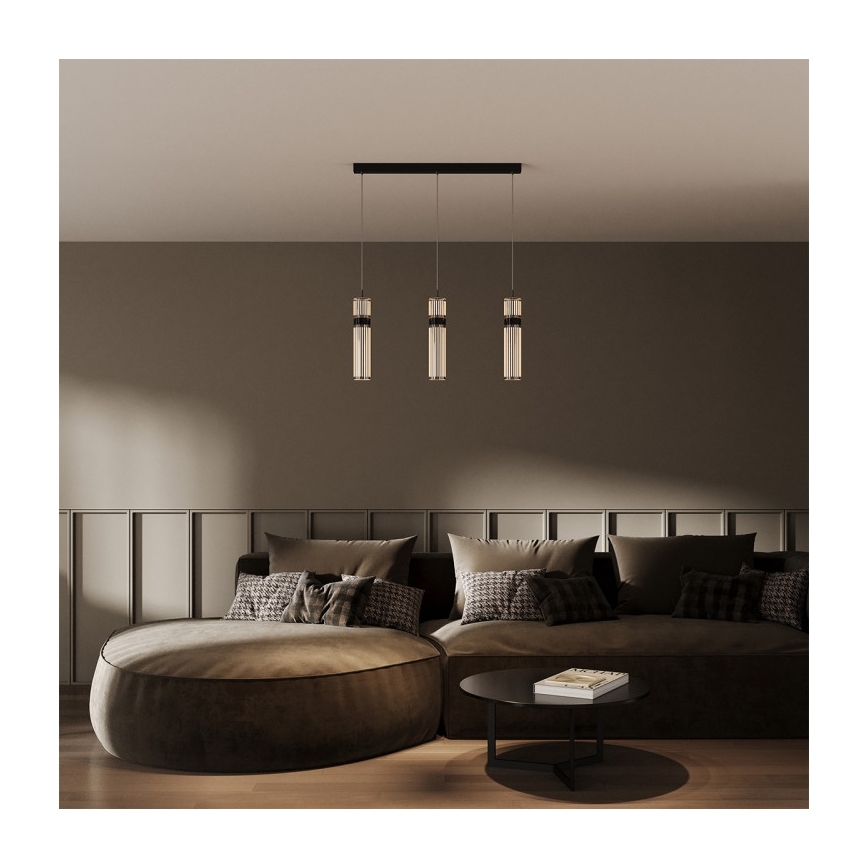 LED lustra uz troses AMBIENTE 3xLED/6W/230V 3000/4000/6000K melna