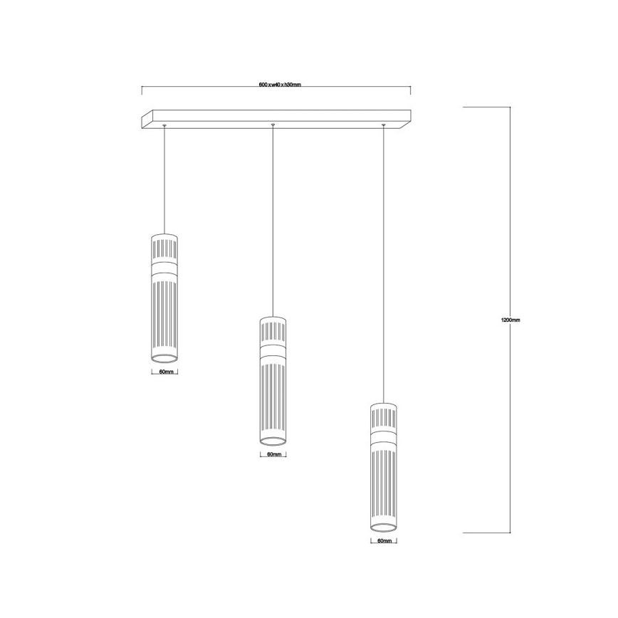 LED lustra uz troses AMBIENTE 3xLED/6W/230V 3000/4000/6000K melna