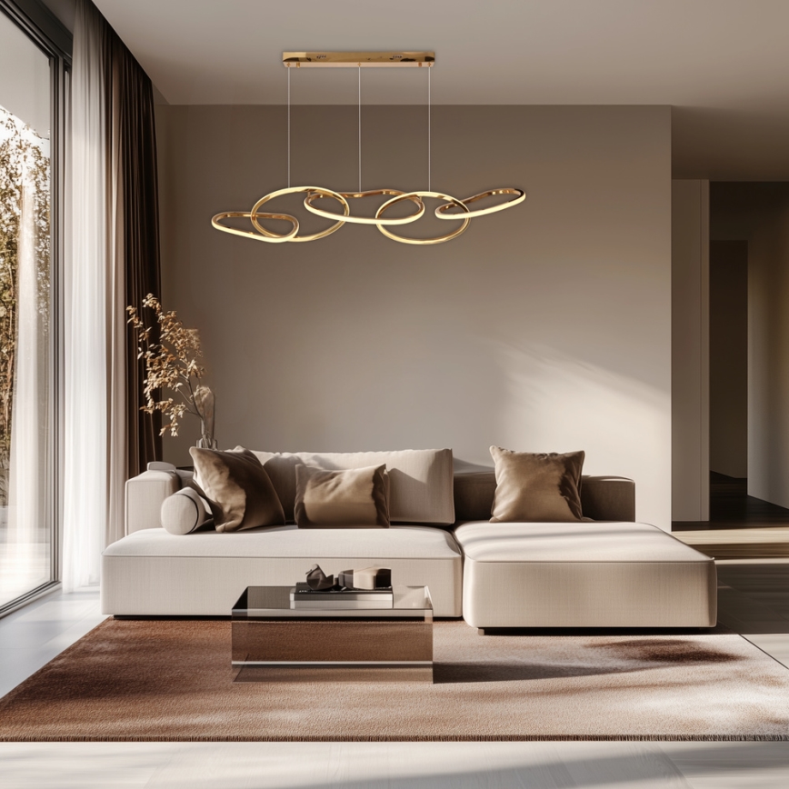 LED lustra uz troses ANNELI LED/45W/230V 125 cm zelta