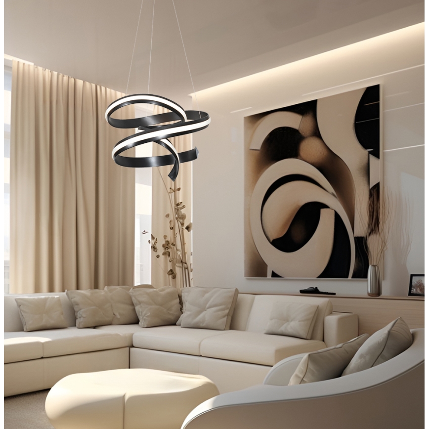 LED lustra uz troses AREZIA LED/62W/230V melna