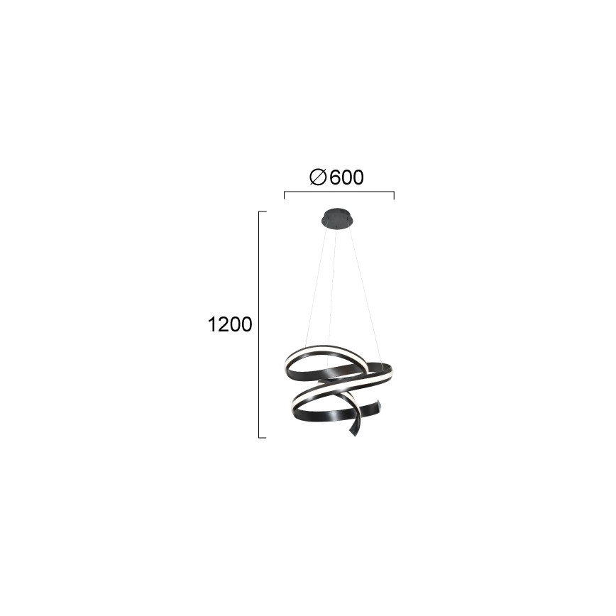 LED lustra uz troses AREZIA LED/62W/230V melna