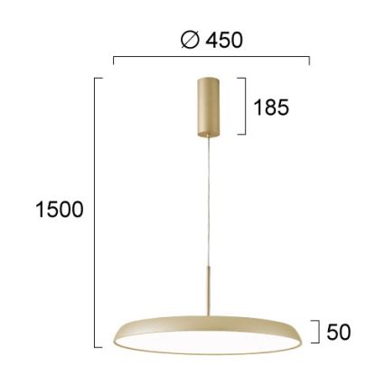 LED lustra uz troses ART LED/41W/230V zelta