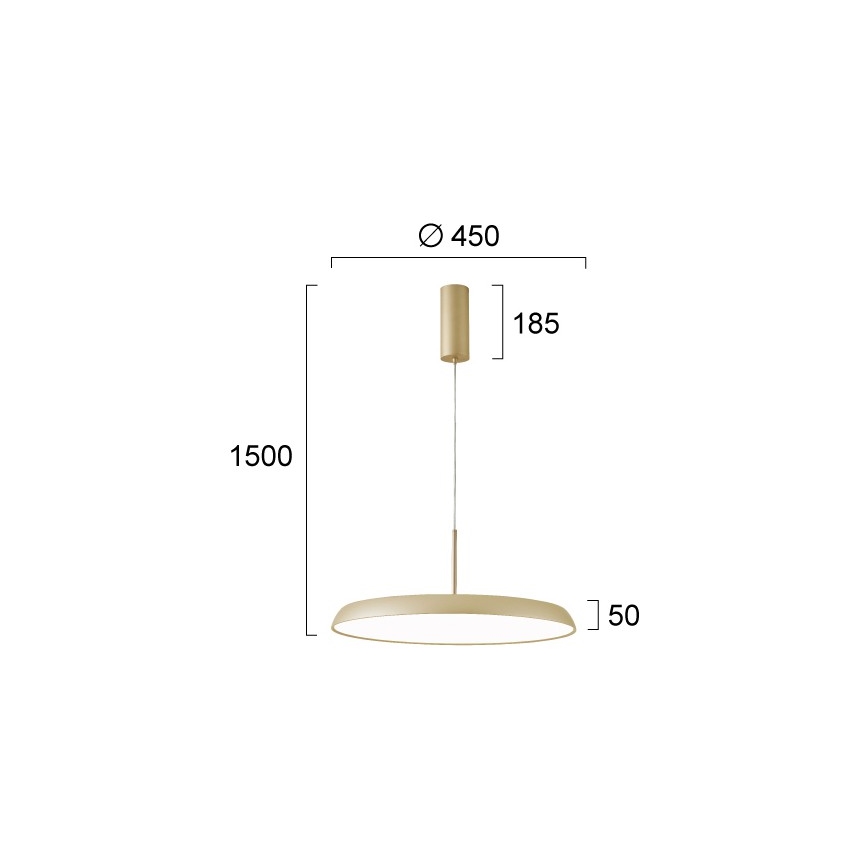 LED lustra uz troses ART LED/41W/230V zelta