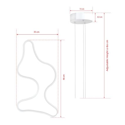 LED lustra uz troses ARTISAN LED/36W/230V 4000K balta