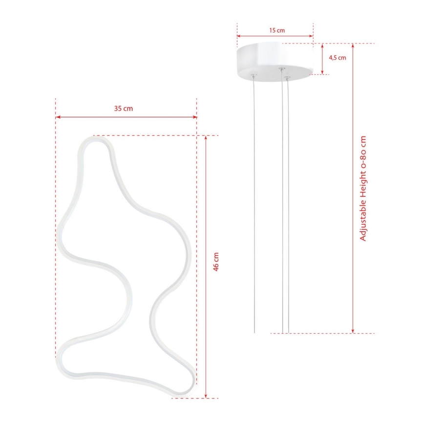 LED lustra uz troses ARTISAN LED/36W/230V 4000K balta
