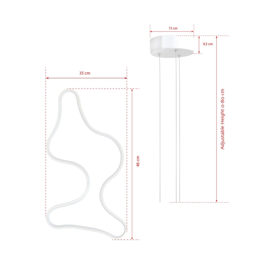 LED lustra uz troses ARTISAN LED/36W/230V 6500K balta