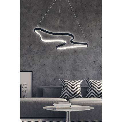 LED lustra uz troses ARTISAN LED/36W/230V 6500K melna
