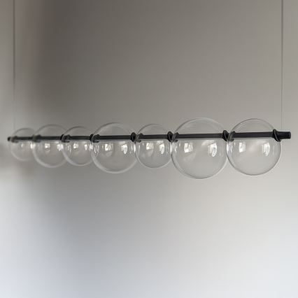 LED lustra uz troses ATOLA LED/19W/230V melna/caurspīdīga