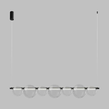 LED lustra uz troses ATOLA LED/19W/230V melna/caurspīdīga