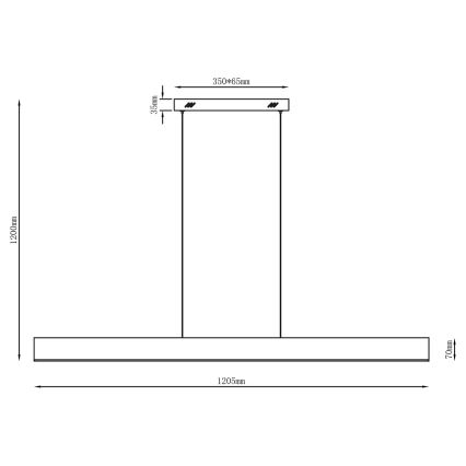 LED lustra uz troses BERNADETTA LED/20W/230V 4000K melna