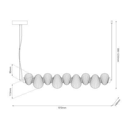 LED lustra uz troses BOLLA LED/32W/230V zelta/dūmakaini bēša