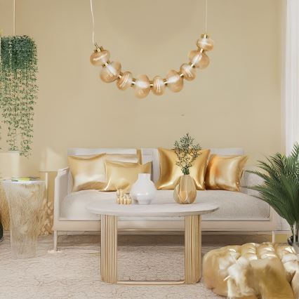 LED lustra uz troses BOLLA LED/36W/230V zelta/dūmakaini bēša