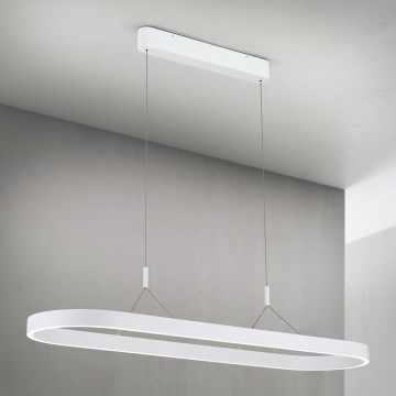 LED lustra uz troses CARRARA LED/80W/230V, ar izvēlējamu krāsu temperatūru 2700/3000/4000K, balta