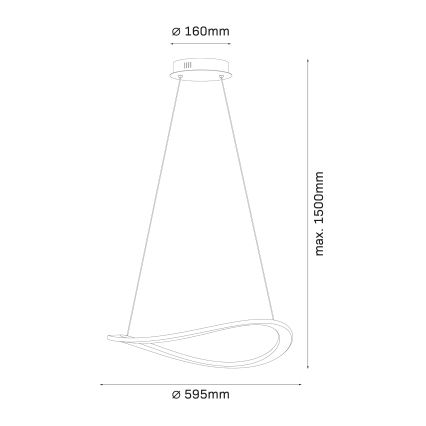 LED lustra uz troses CASHMERE LED/40W/230V Ø 59,5 cm balta