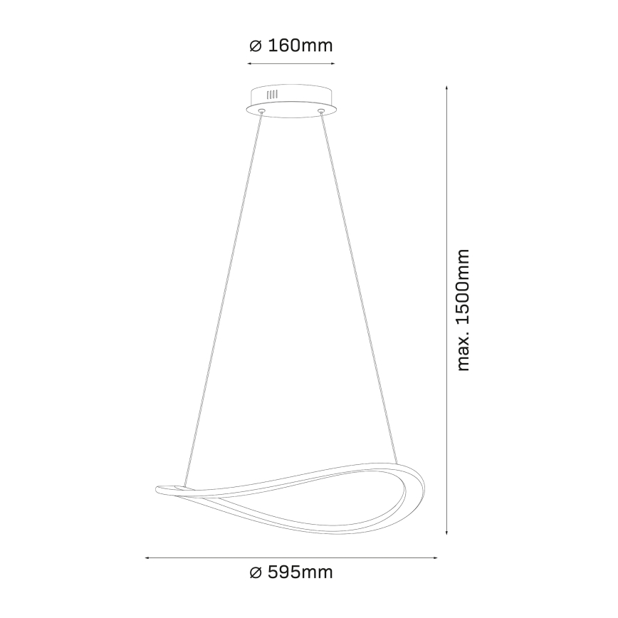 LED lustra uz troses CASHMERE LED/40W/230V Ø 59,5 cm balta