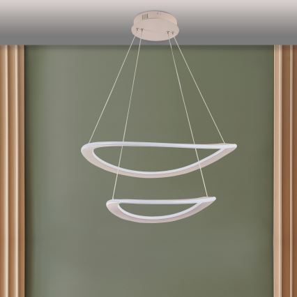 LED lustra uz troses CASHMERE LED/75W/230V Ø 59,5 balta